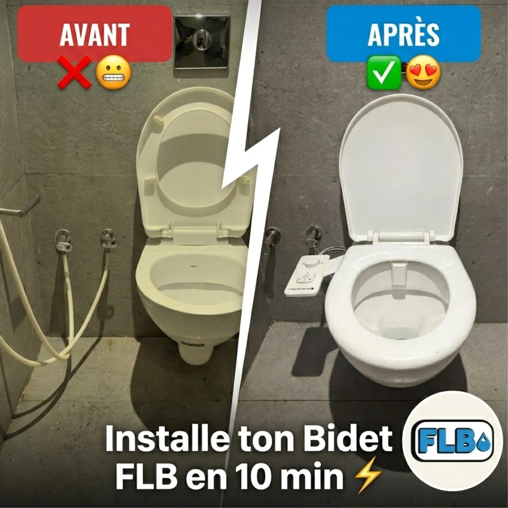 Avant et après installation Fini La Bouteille